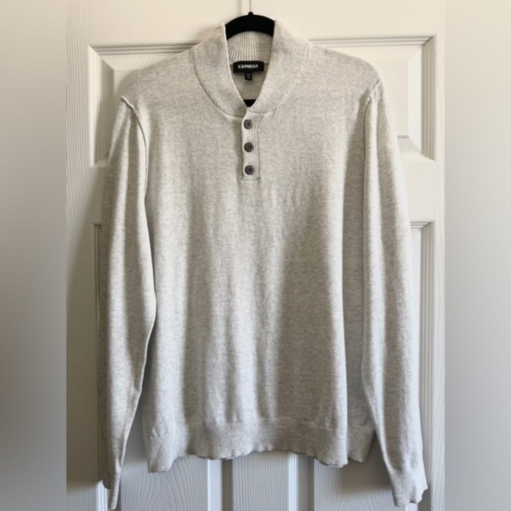 Express Light Gray Crewneck Sweater